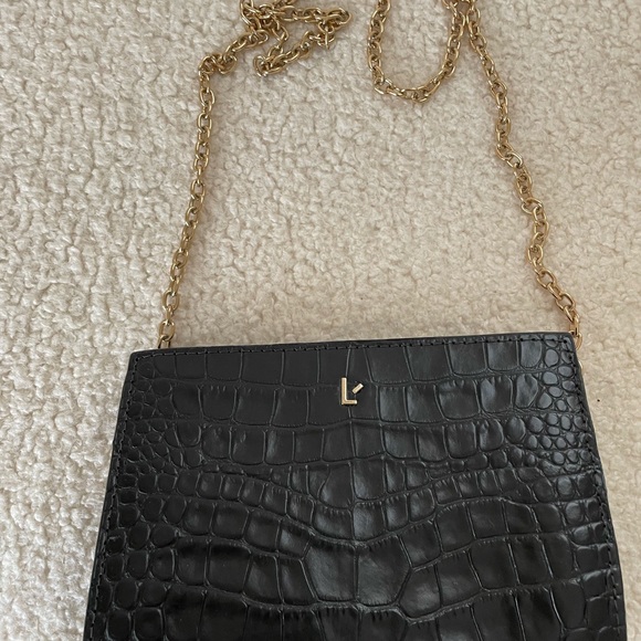 Larroude Erin clutch in black stamped leather - Picture 2 of 8